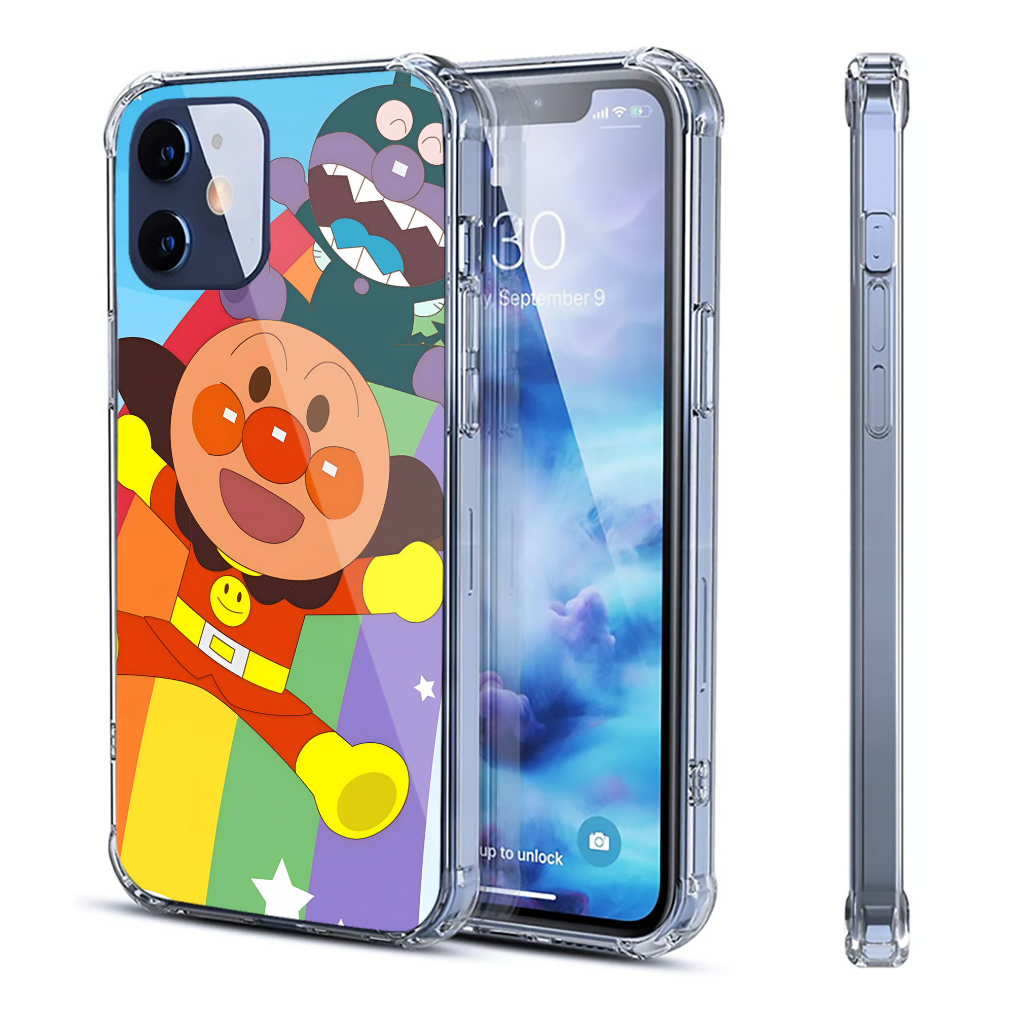 （画像用） アンパンマン Anpanman 【iPhone 12シリーズ対応】透明スマホケース（クリアソフトケース）